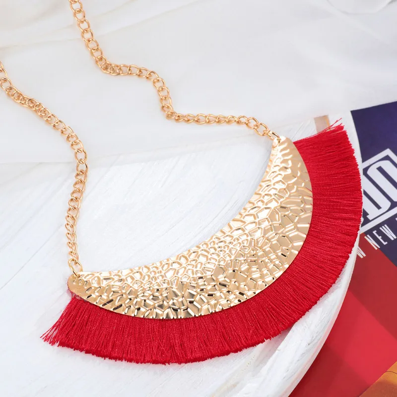 Женское Винтажное колье чокер Hesiod простое с цепочкой и кисточками ювелирные