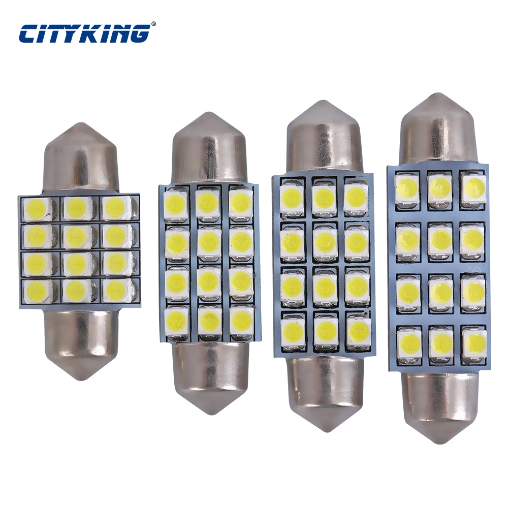 Бесплатная доставка 10 шт./лот гирлянда светодиодная 12SMD 3528/1210 31 мм 36 39 41