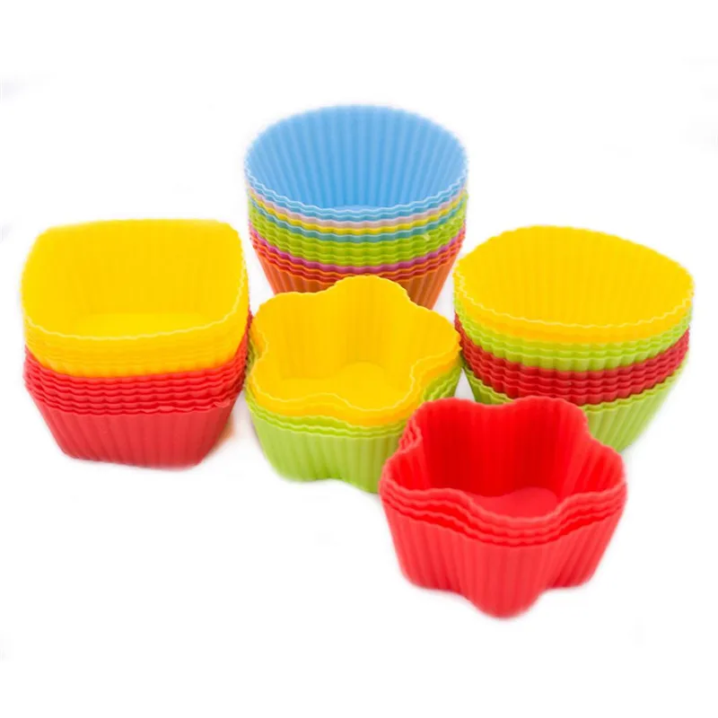 

12pcs/lot Cupcake Liners Mold 7cm Muffin Flower Silicone Cup Cake Silicone Mold Bakeware Baking Pastry Tools Kitchen Gadgets