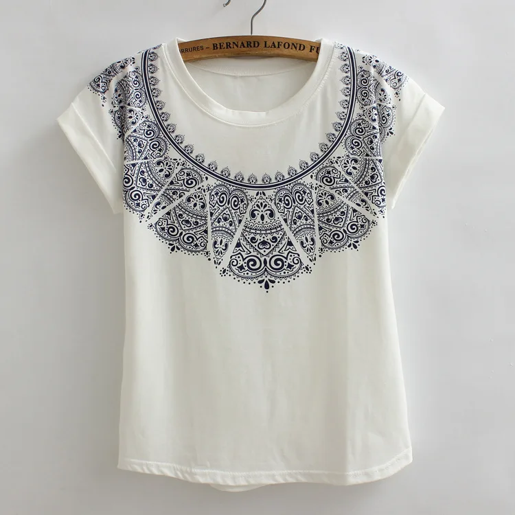 Этническая Женская Футболка Camisa De T D Poleras Ретро футболка Feminina Camiseta Mujer летняя