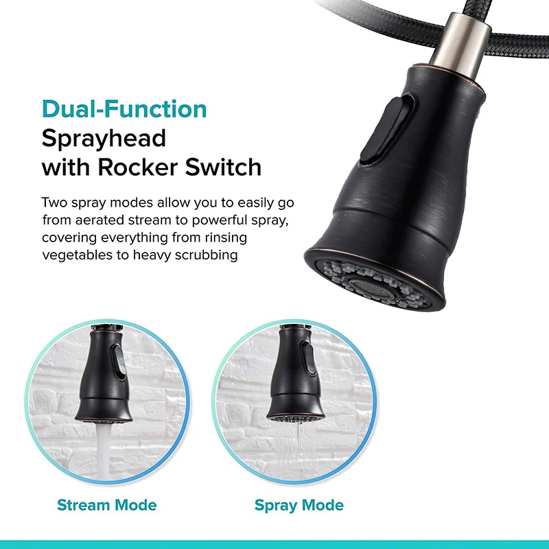 Кухонный смеситель с высокой дужкой выдвижной двухпозиционный кран из черного