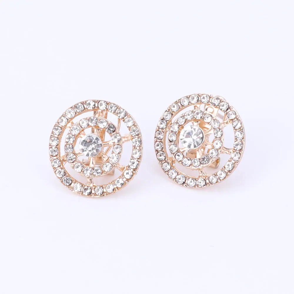 Африканские бусы Ювелирные наборы для женщин Кристалл ожерелье серьги Золотой