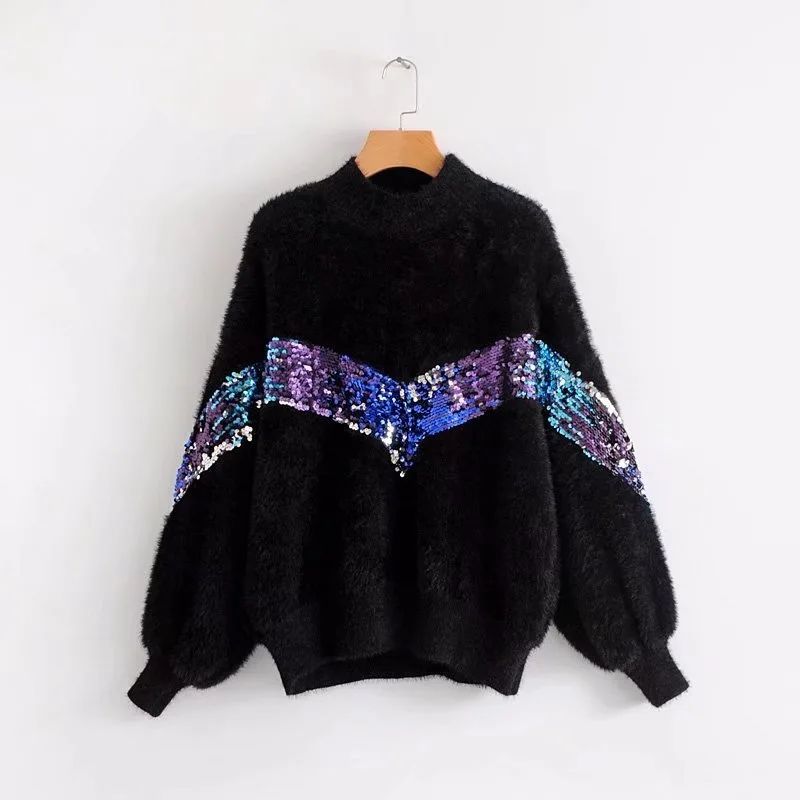 Женский мохеровый свитер JuneLove повседневный зимний утепленный пуловер с высоким