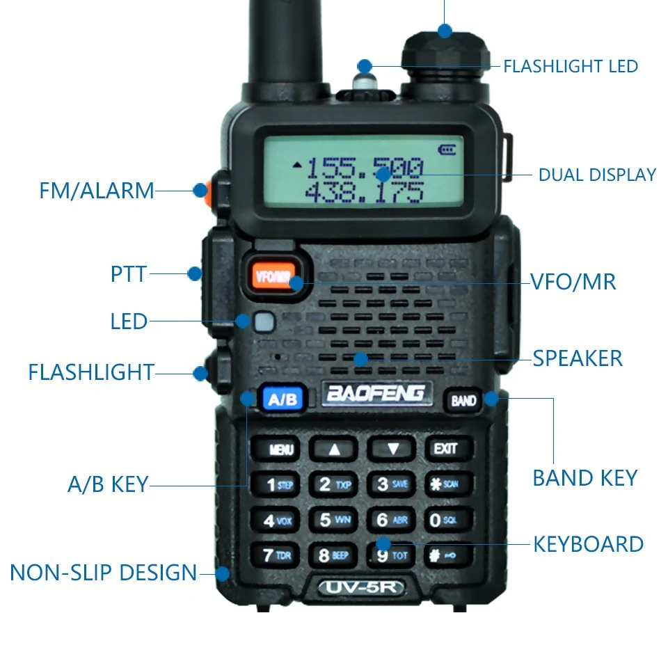 Портативная рация Baofeng UV 5R Двухдиапазонная портативная CB радио UHF VHF