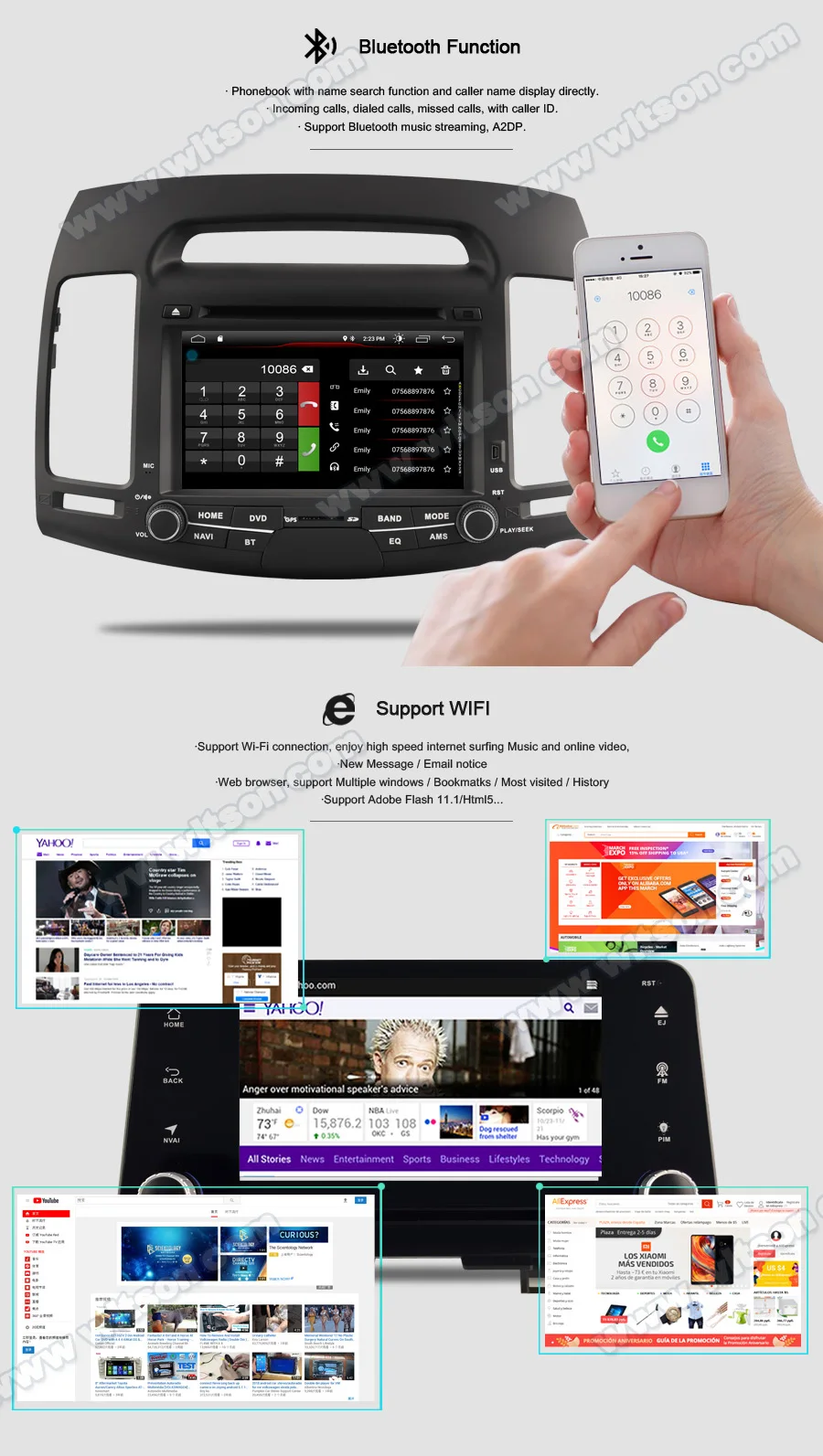 WITSON Android 9,1 автомобильный DVD проигрыватель приборной панели для TOYOTA YARIS 2012-2013 емкость 1024*600 экран/1080 P HD видео/WiFi модуль