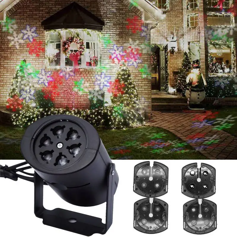 

LED Snowflake Outdoor Landscape Garden Projector Moving Laser Xmas Stage Light Lamp Proyector Navidad Projecteur Noel Exterieur