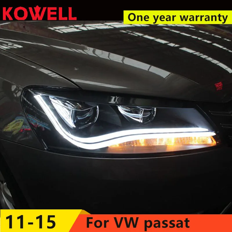 KOWELL стайлинга автомобилей для VW Passat 2012- светодиодный фары DRL спереди bi-ксеноновая линзы двойной луч HID комплект
