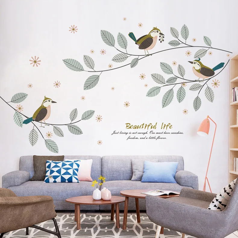 Дерево и птица настенные наклейки Home Decor Гостиная искусства украшения дома DIY наклейки на стены украшения Гостиная