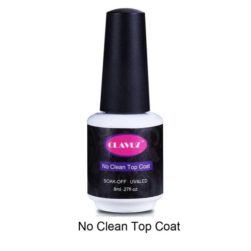 No Clean Top coat CLAVUZ 8 мл УФ-гель для ногтей светодиодный светильник Гель-лак 58 чистых цветов Полупостоянный Лаки Гель-лак грунтовка - Цвет: No Clean Top coat