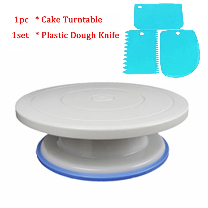 COOK-002006 27 см пластиковый поворотный стол для торта, вращающийся нож для торта, пластиковый нож для украшения теста, поворотный стол, противоскользящая круглая подставка для торта, поворотный стол - Цвет: COOK-002006