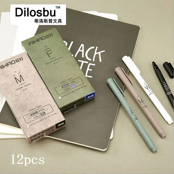Dilosbu 12 шт. 0 35 мм ручка пластиковая Синий Ручка гелевая офиса и школьные
