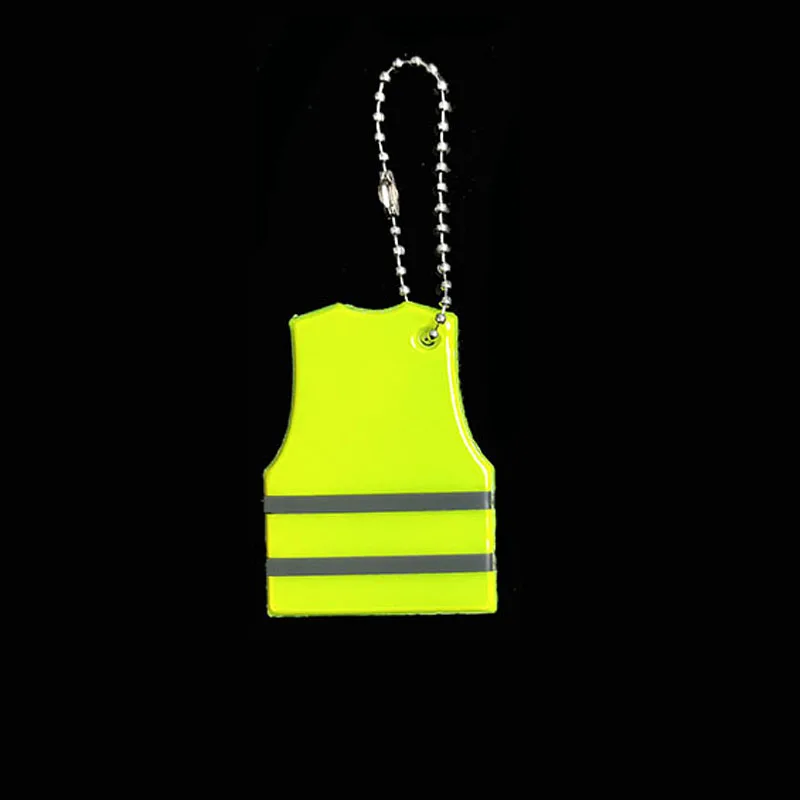 yellow 50 шт. жилет шаблон светоотражающий брелок подвесные аксессуары для сумок для visibile безопасности использования мешок орнамент - Название цвета: yellow