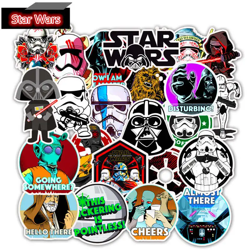Star Wars-50pcs 50 шт. Звездные войны Люк Скайуокер Дарт Вейдер C-3PO мультяшная наклейка велосипед скейтборд багаж холодильник гитара Ноутбук наклейка s подарок - Цвет: Star Wars-50pcs
