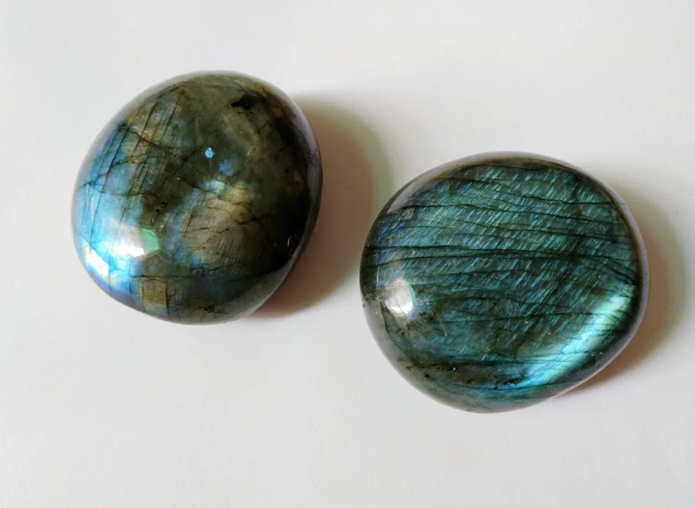 

Labradorite Palm Stone Slab-Chakra Stone-Wire Wrapping - Reiki Healing Crystal stone Approx 2" {Single Pack}