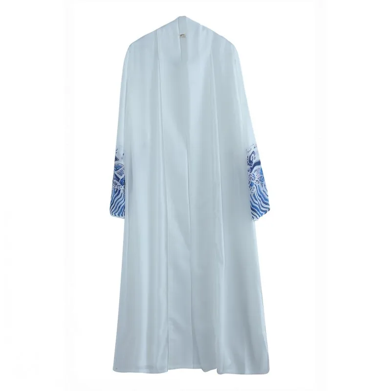 

Men's Chinese Style Chiffon Shirt 2019 New Summer Long Sleeve Cardigan Windbreaker Fashion Loose Printed Comfortable Windbreaker