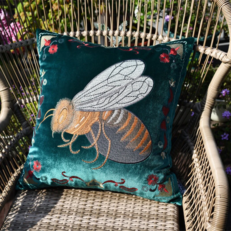 Наволочки с вышивкой в виде пчелы декоративные подушки европейском