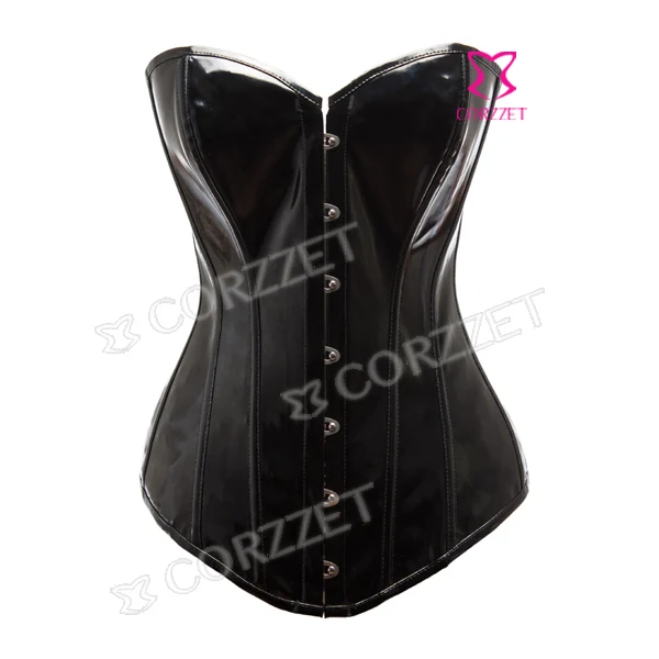 Женский сексуальный Обтягивающий корсет из ПВХ на завязках черный и корсеты для