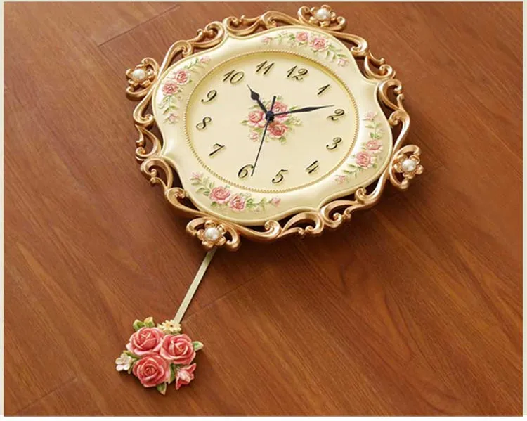 Бесшумные настенные кварцевые часы в европейском стиле пасторальные стильные