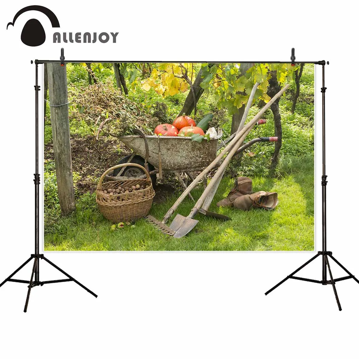 Allenjoy фоны для фотостудии осень в саду Урожай овощей тыквы и орехи фон ферма