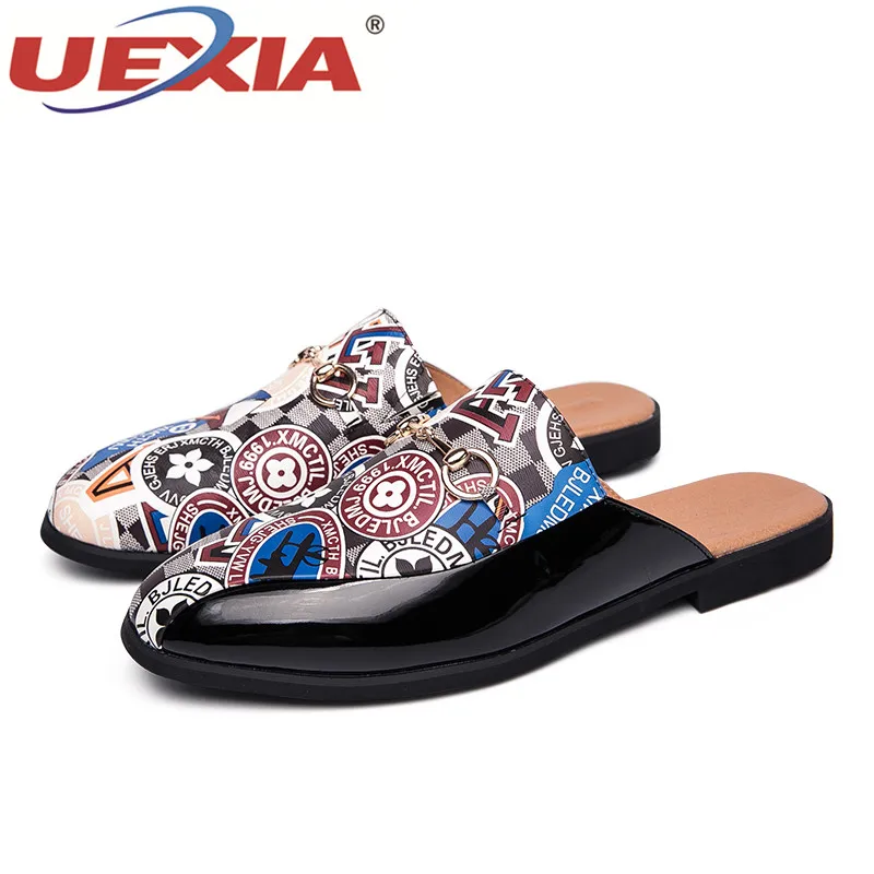 UEXIA 2019 летняя Уличная обувь мужские тапочки кожаные пляжные вьетнамки
