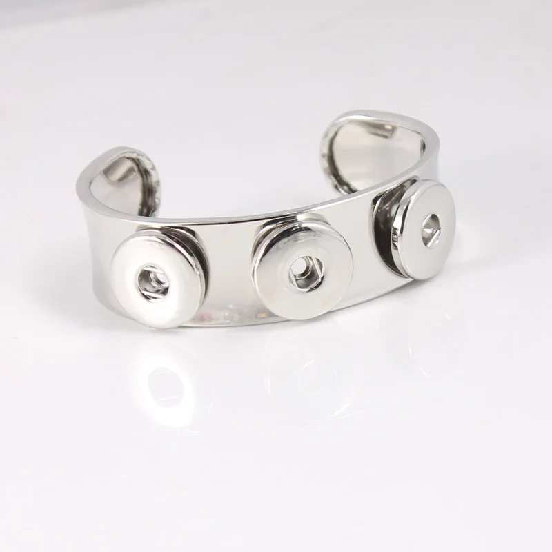 

2018 Snap Bangle 3pcs Interchangeable Snaps Bracelet fit 18MM Snap Button Jewelry Wholesale DIY Jewelry Bangle
