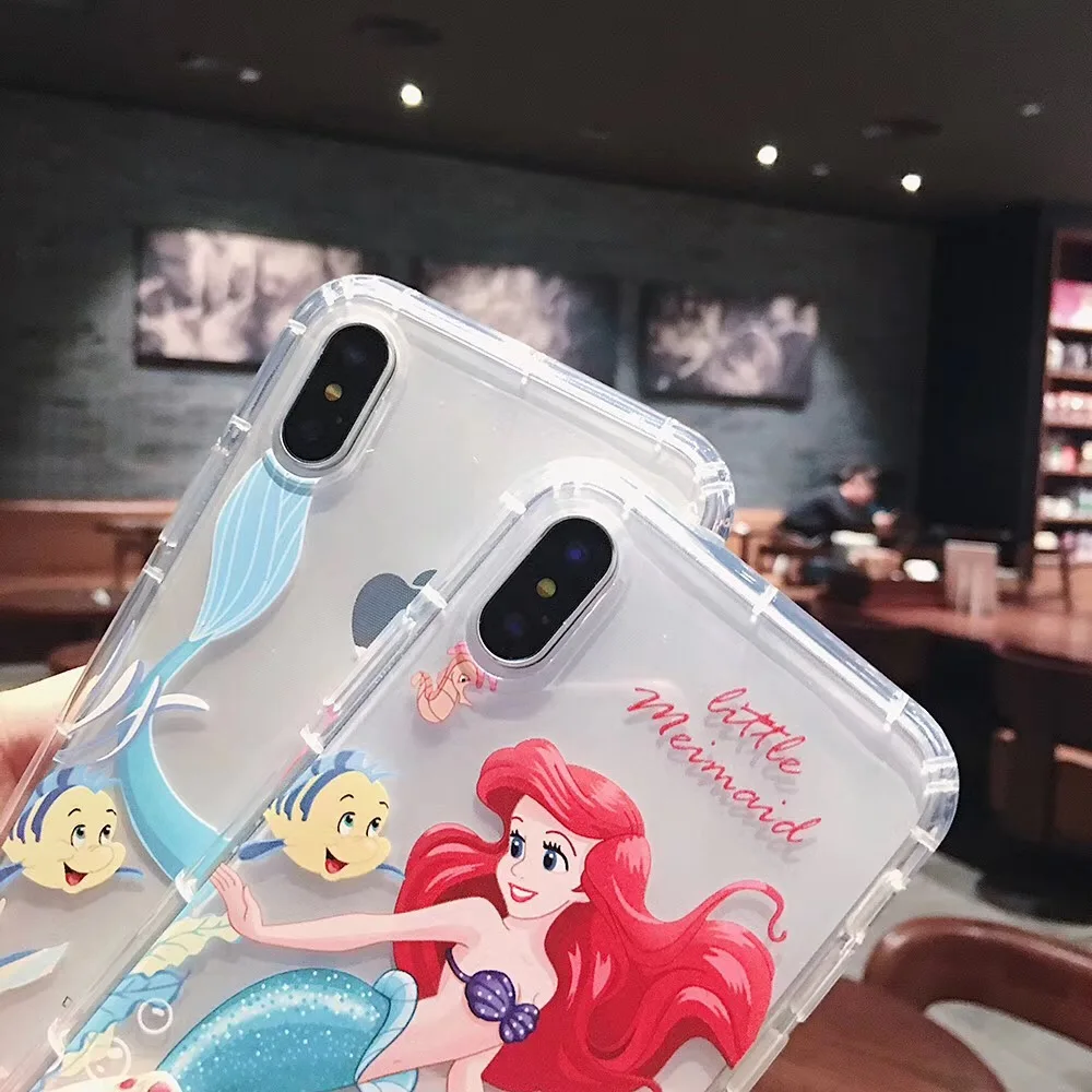 Забавный мультяшный чехол для телефона iPhone Xs Max Xr X 8 7 6 6s Plus 11 pro max Seas русалка принцесса мягкая прозрачная задняя крышка из ТПУ
