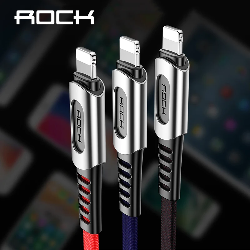 USB кабель для передачи данных из цинкового сплава ROCK iPhone X XS Max XR 8 7 6 6S 5 5S iPad 1 м
