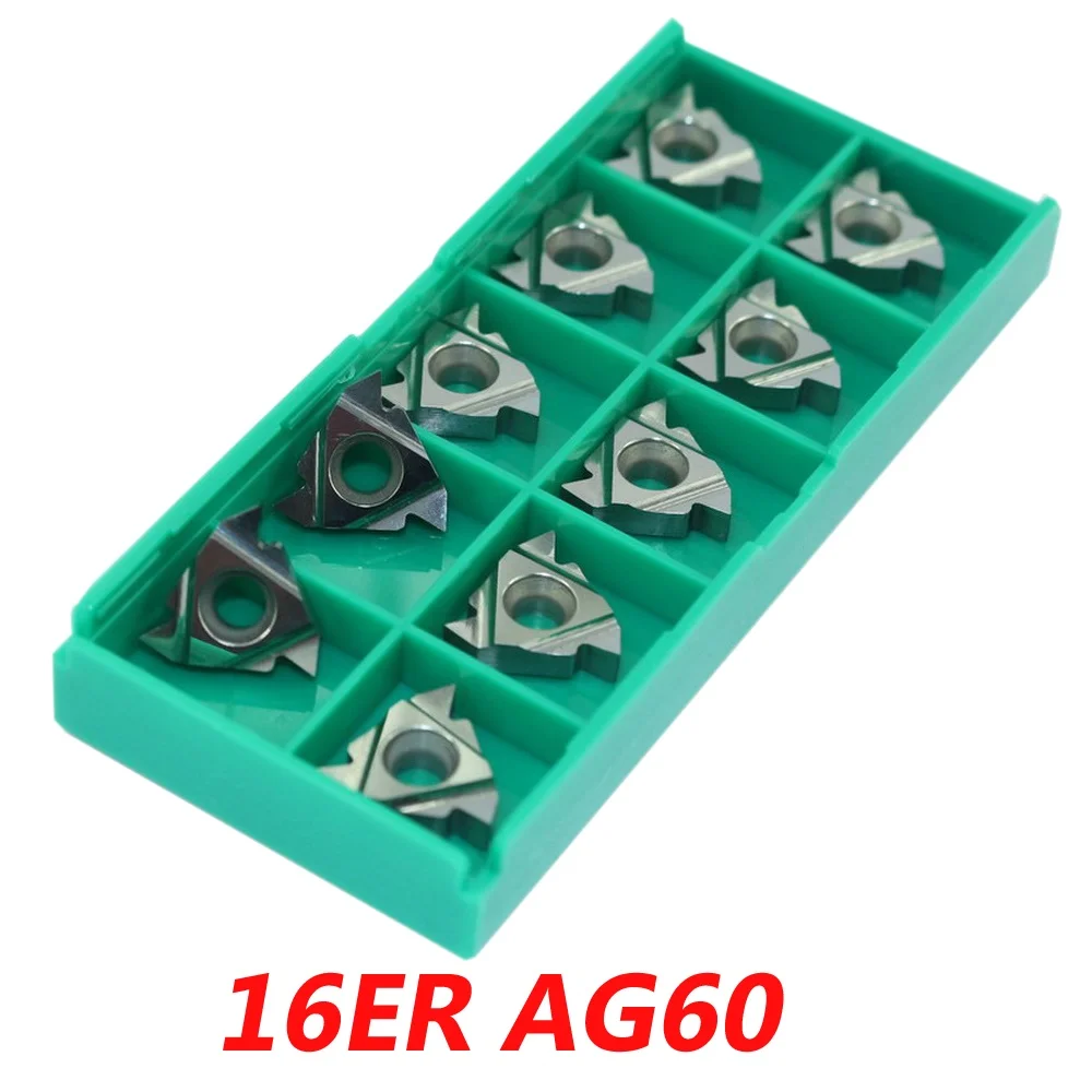 

Free Shipping 16ER AG60 Indexable Tungsten Carbide Threading Lathe Inserts for Threaded Lathe Holder