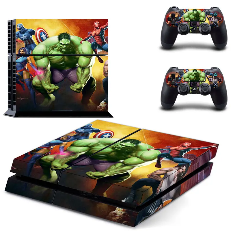 Виниловые наклейки на кожу Мстителей для консоли Playstation 4 PS4 и 2 контроллера PS4|stickers