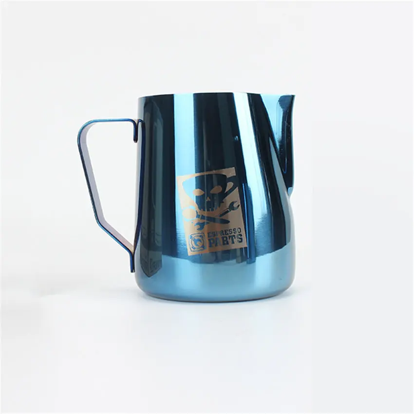 Titanium blue 350ml Кувшин Для Вспенивания из нержавеющей стали, чашка с цветами, кувшин для молока, кофе, кружка для вспенивания молока, инструмент для приготовления эспрессо, аксессуары для приготовления эспрессо - Цвет: Titanium blue 350ml