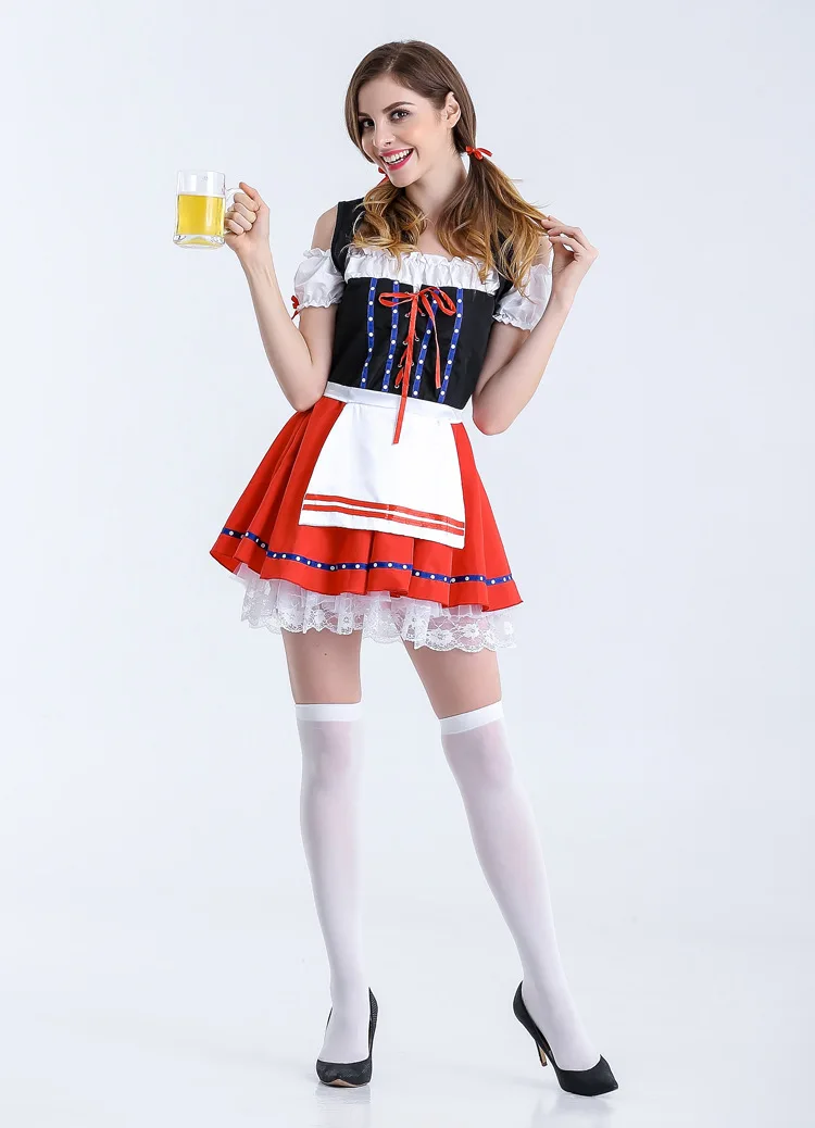 Хэллоуин фестиваль костюм дирндль Таверна Wench официантка Горничная бар наряд