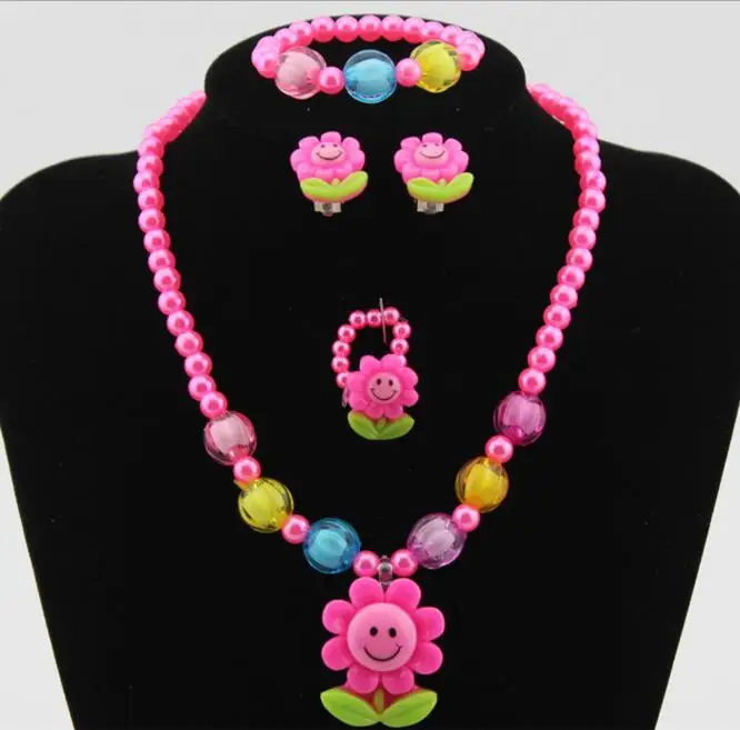 1 комплект новинка Милая Детская бижутерия браслет кольцо серьги|jewelry gift box|gifts