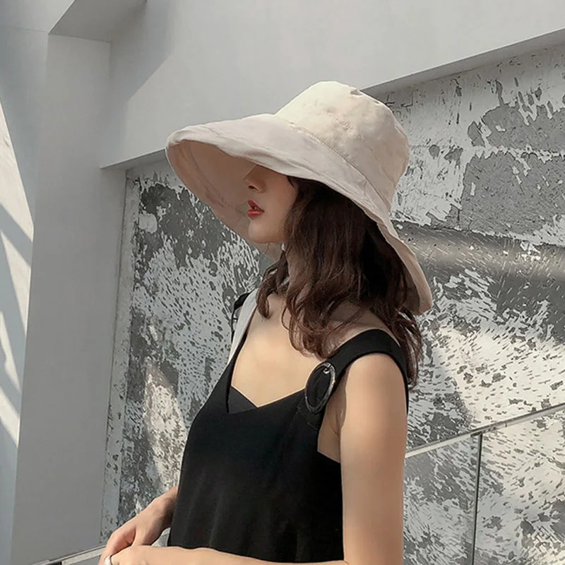 Sunhat женская летняя пляжная шляпа с широкими полями Солнцезащитная уличная туристическая свернутая
