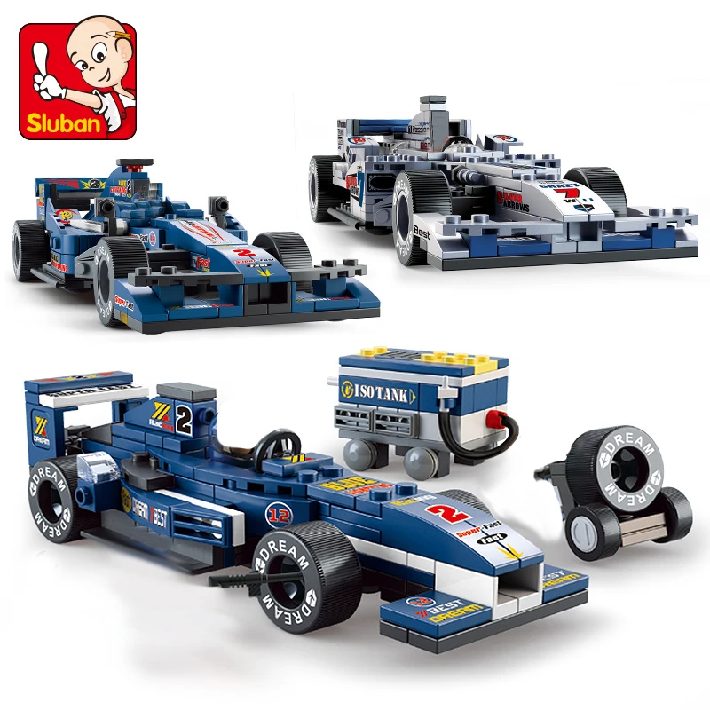 Классические строительные блоки Sluban F1 гонки Комбинированная Модель сборные