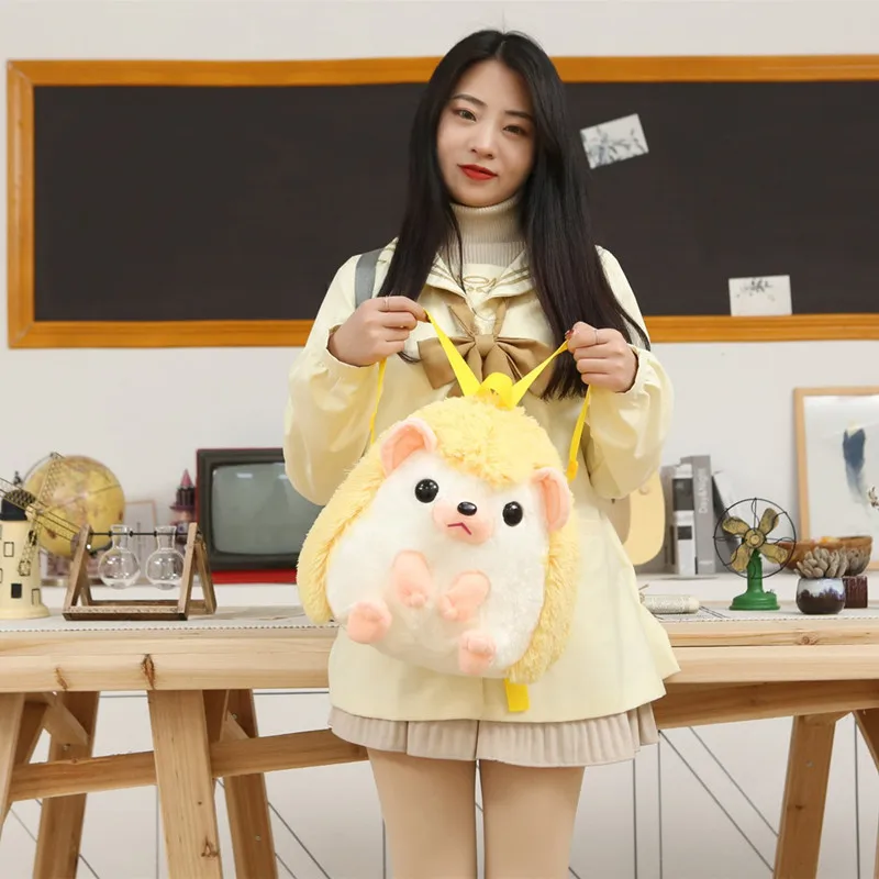 32 см Kawaii Ежик плюшевый рюкзак милая мягкая школьная сумка мультяшная с животными