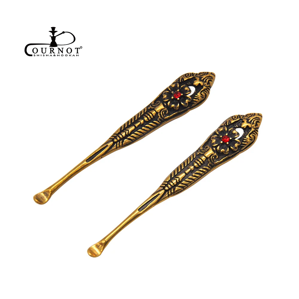

6pcs Luxury Brass Pharaoh's Pattern Metal Snuff Spoon Sniffer Snorter Powder Hoover Hooteer Snuff Tobacco Pipe Shovel