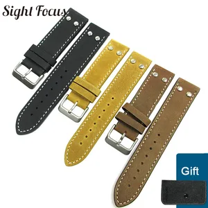 Universal Screw Crazy Horse Leather Strap Watchband for Hamilton Khaki 20mm 22mm Cowhide Leather Watch Bands Men Pilot Hombres Universal Screw Crazy Horse Leather Strap Watchband for Hamilton Khaki 20mm 22mm Cowhide Leather Watch Bands Men Pilot Hombres