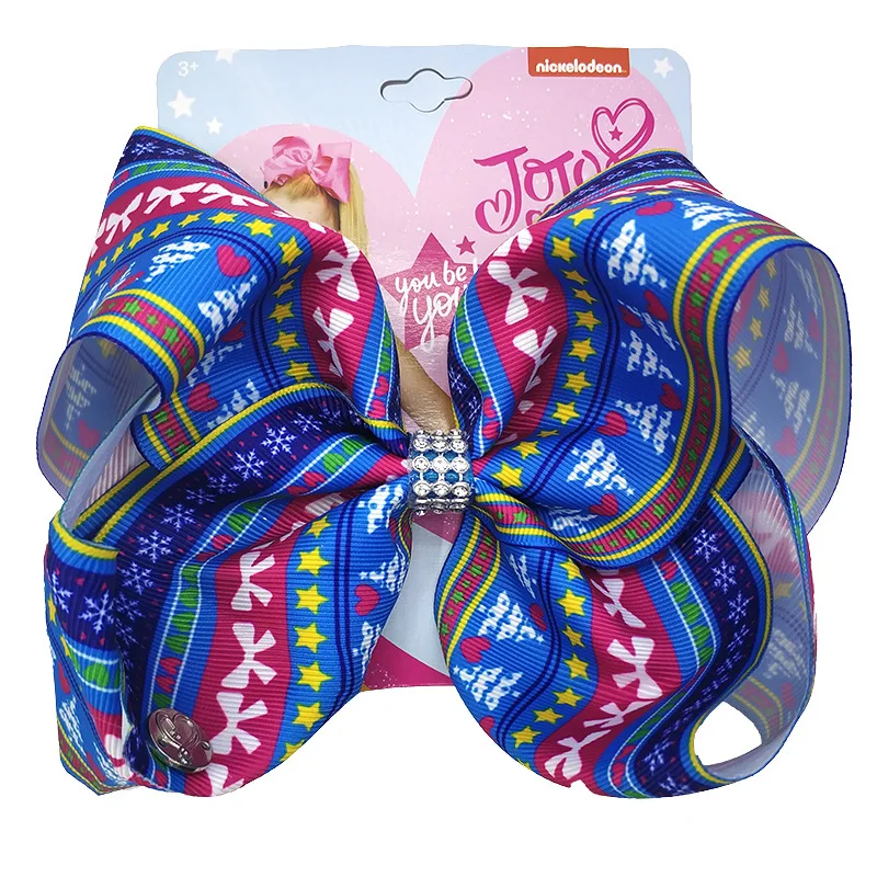 8&quot Jojo Bows for Girls /Jojo Siwa Large Unicorn Christmas Hair With Clips Bowknot Handmade Accessory | Детская одежда и обувь