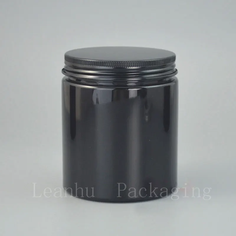 Черная пластиковая банка для крема макияжа пустой многоразовый упаковочный