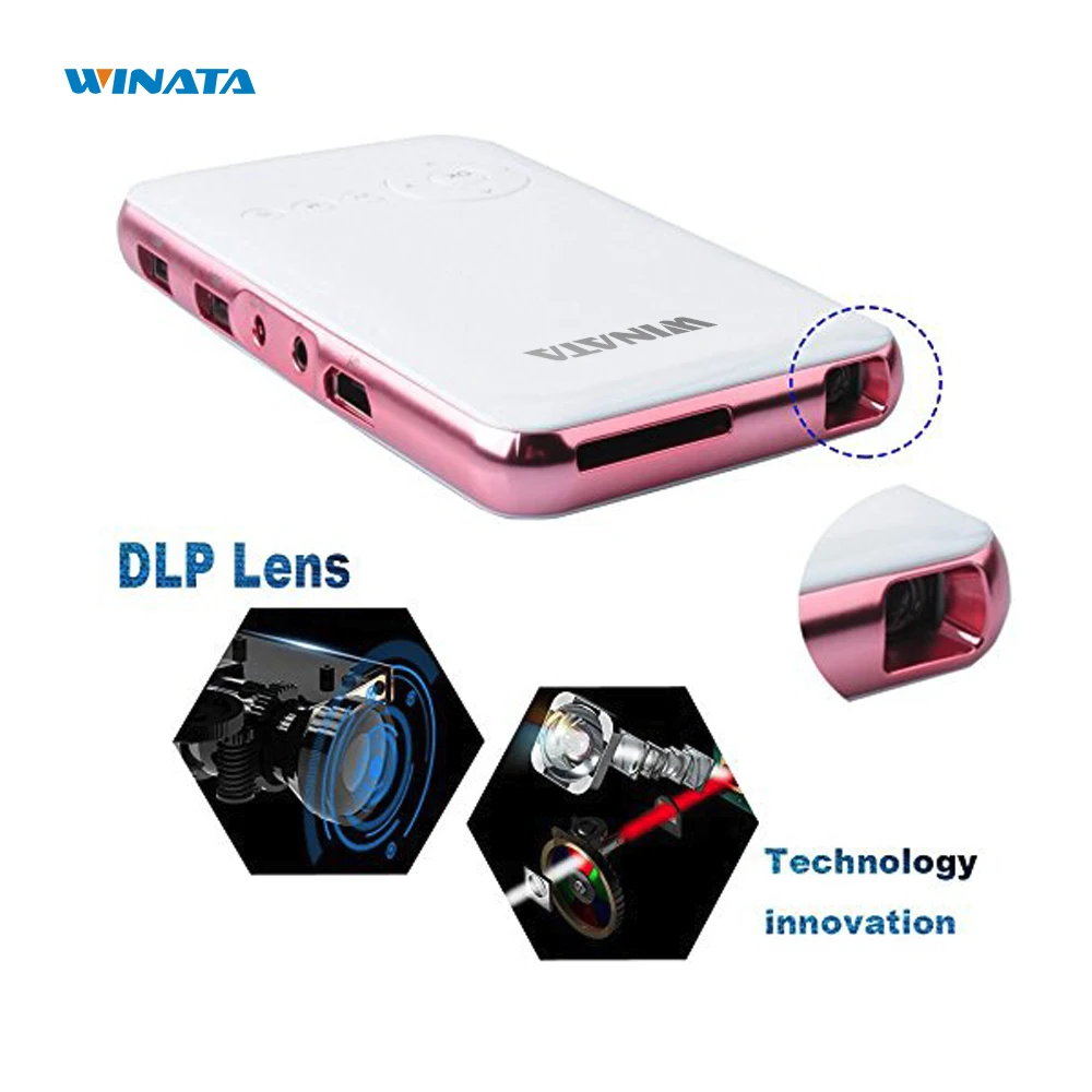 Winata Мини карманный проектор 1080 P HDMI DLP Wi-Fi смартфон Android OS Bluetoothbt4.0 proyector 5000 мАч
