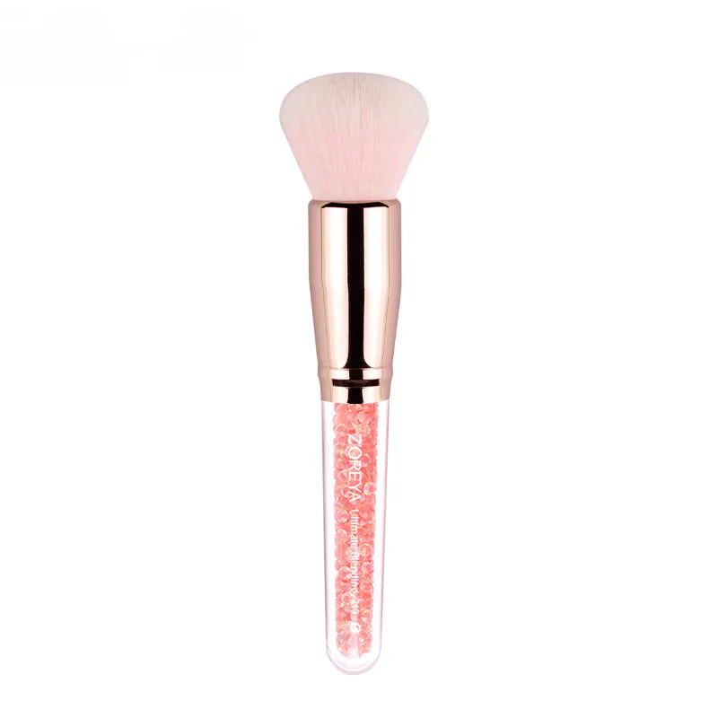 

Professional Facial Uultimate Blending Makeup Brushes Acrylic Pink Rhinestone Foundation Powder Brushes Tool