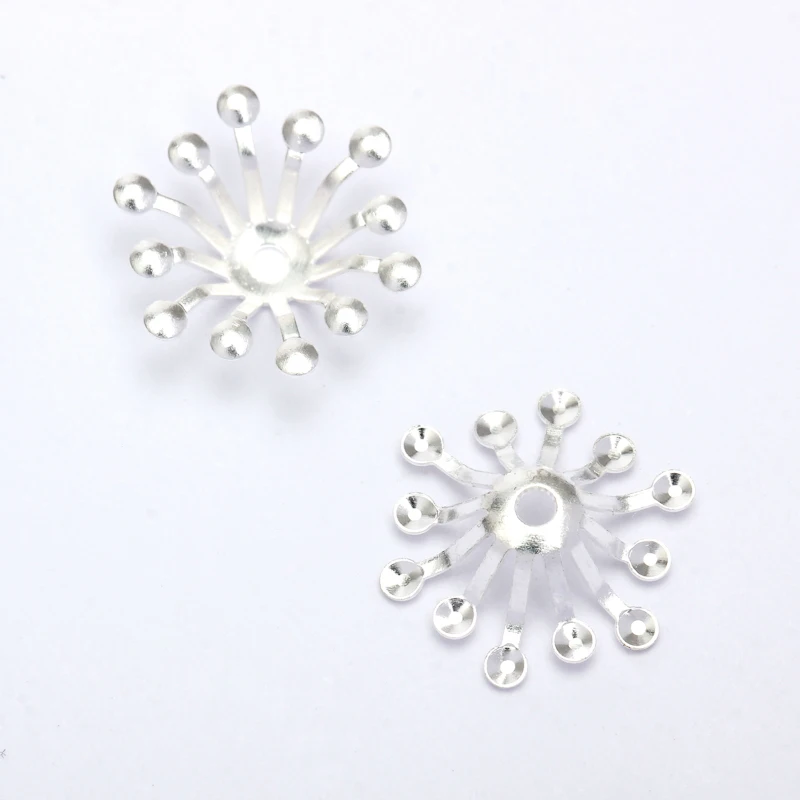 Медные винтажные разделители для филигранью круглые шармы с цветами колпачки