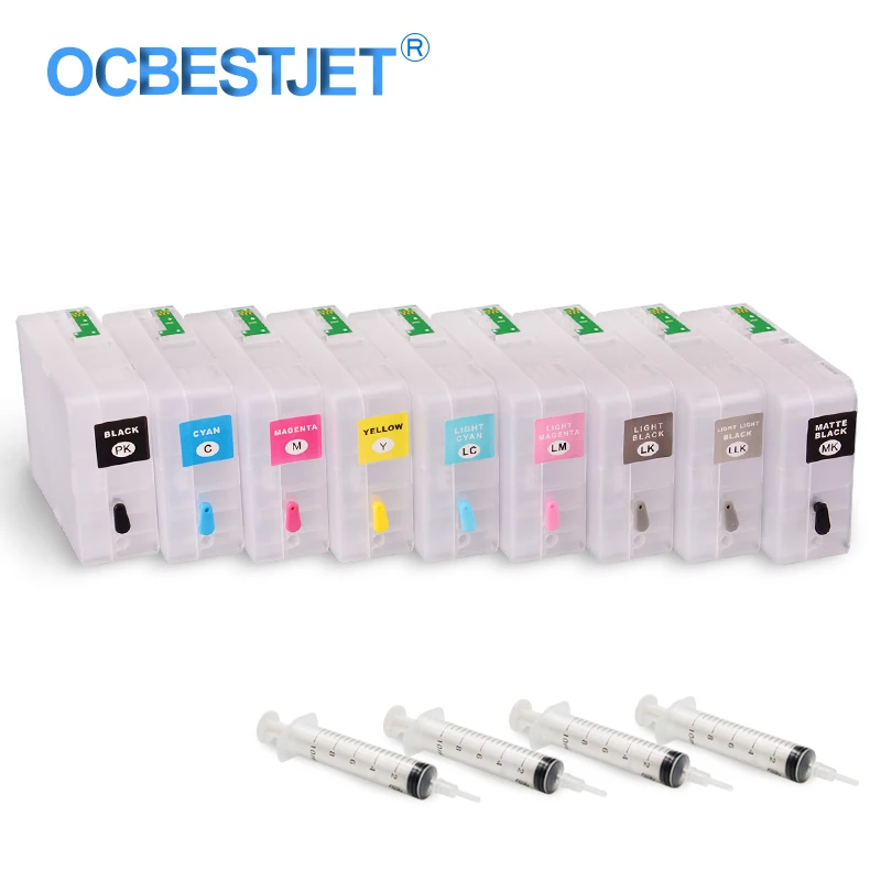 

9Colors/Set T5801-T5809 T5811-T5819 T5891-T5899 Empty Refillable Ink Cartridge For Epson Stylus Pro 3800 3880 3890 3850 80ML/PC