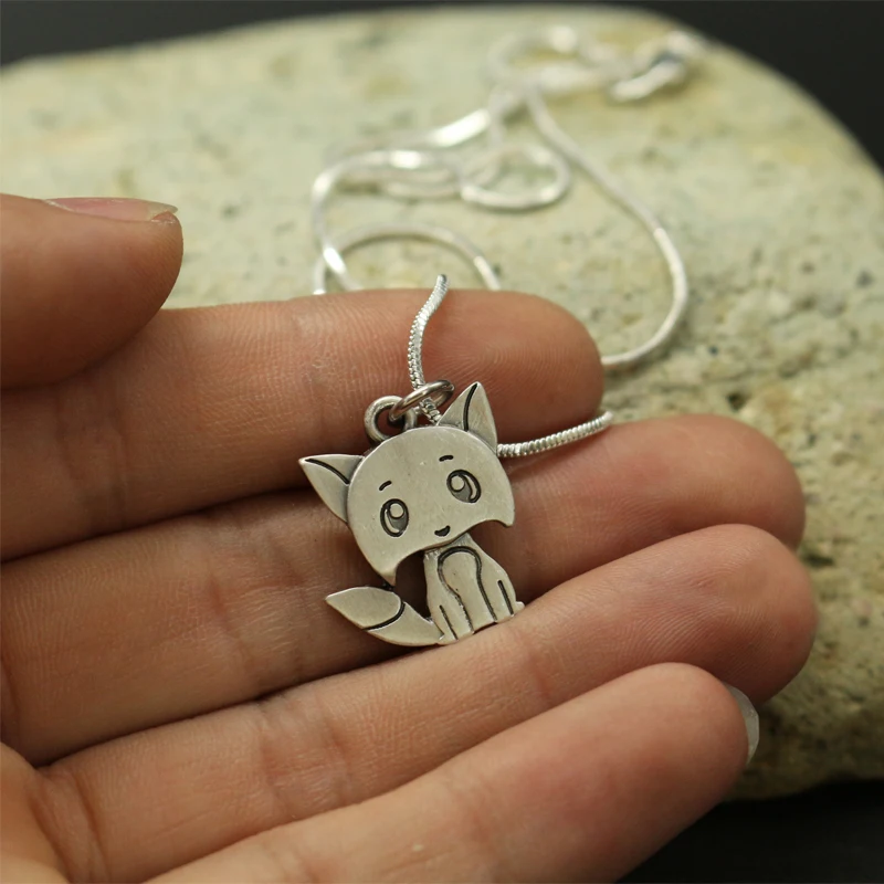 lanseis 20pcs wholesale tiny Cute Cartoon fox pendants for women necklace Animal jewelry Simple necklaces Female gift friend | Украшения и