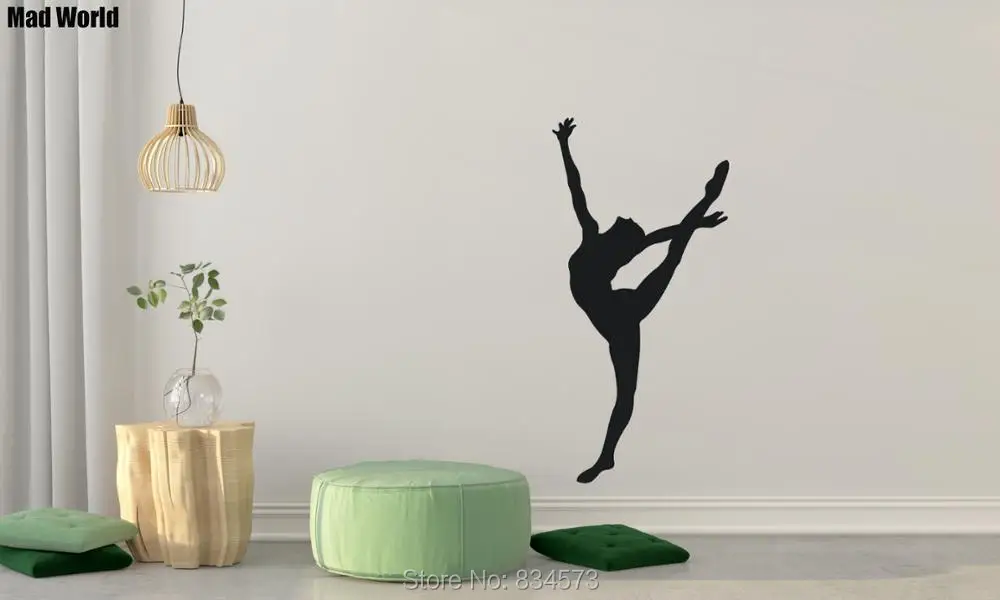 GYMNAST Girl Silhouette Gymnastics Sports Wall Art Stickers Decals Home DIY Decoration Removable Room Decor | Дом и сад