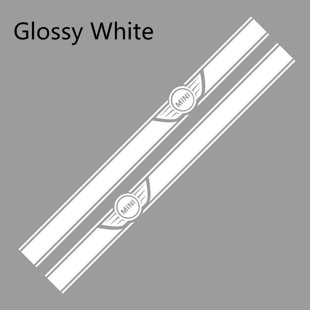 Glossy White 2 шт. автомобиль длинные штаны с полосками, Стикеры для Mini Cooper R56 R57 R58 R50 R52 R53 R59 R61 Countryman R60 F60 F55 F56 F54 аксессуары «сделай сам» - Color Name: Glossy White