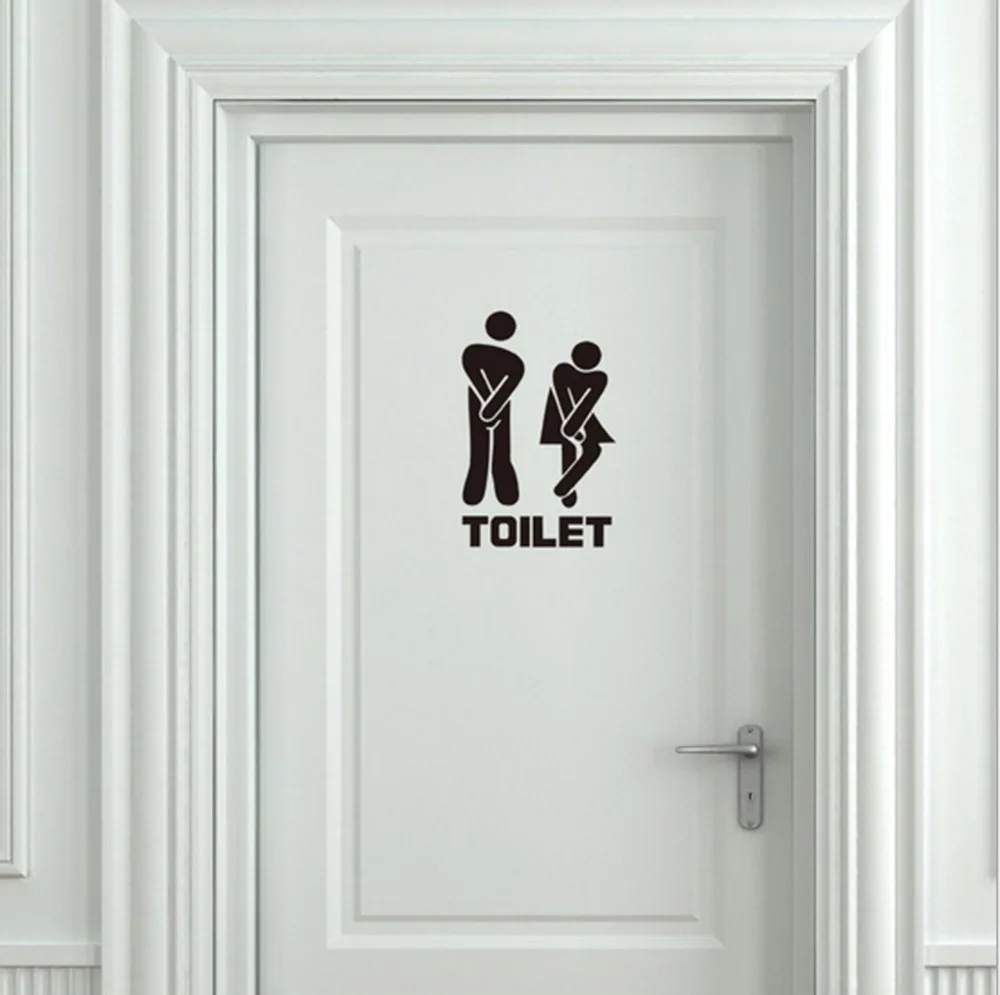 Toilet Seat Entrance Sign Wall Sticker Vinyl Art Removable Bathroom Decals Decor | Дом и сад