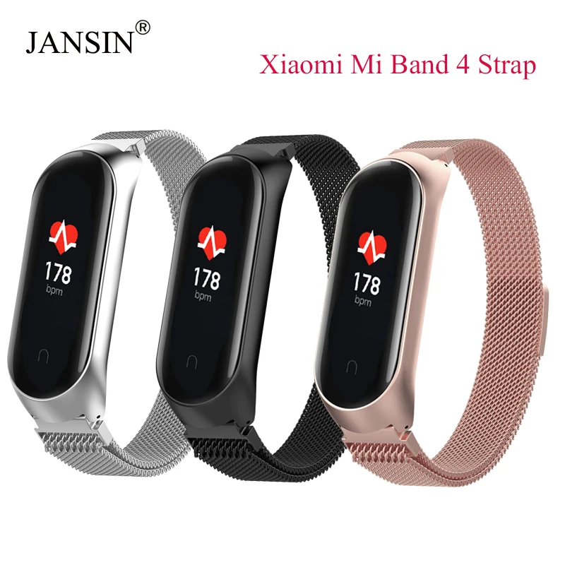 Браслет mi Band 4 металлический браслет из нержавеющей стали для Xiaomi mi ремешок 4 Ремешок Браслет mi Band 4 браслет Pulseira mi band 4 ремень
