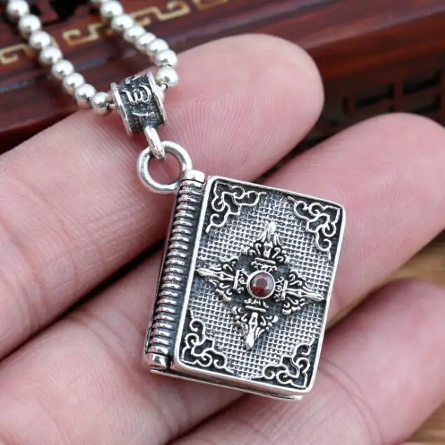 Коробка из серебра 925 пробы с тибетским символом Dorje коробка подвеской Gau ожерелье