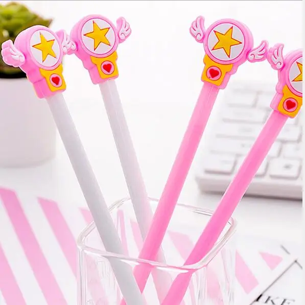 Kawaii Черная гелевая ручка с острым сердцем школьные и офисные канцелярские